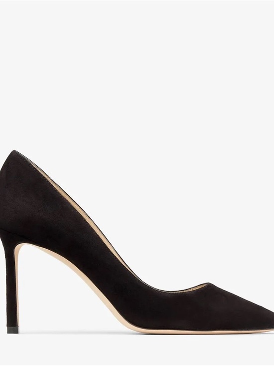 Jimmy Choo Shoes - Jimmy Choo Black Suede Pointed-Toe Stiletto Pump